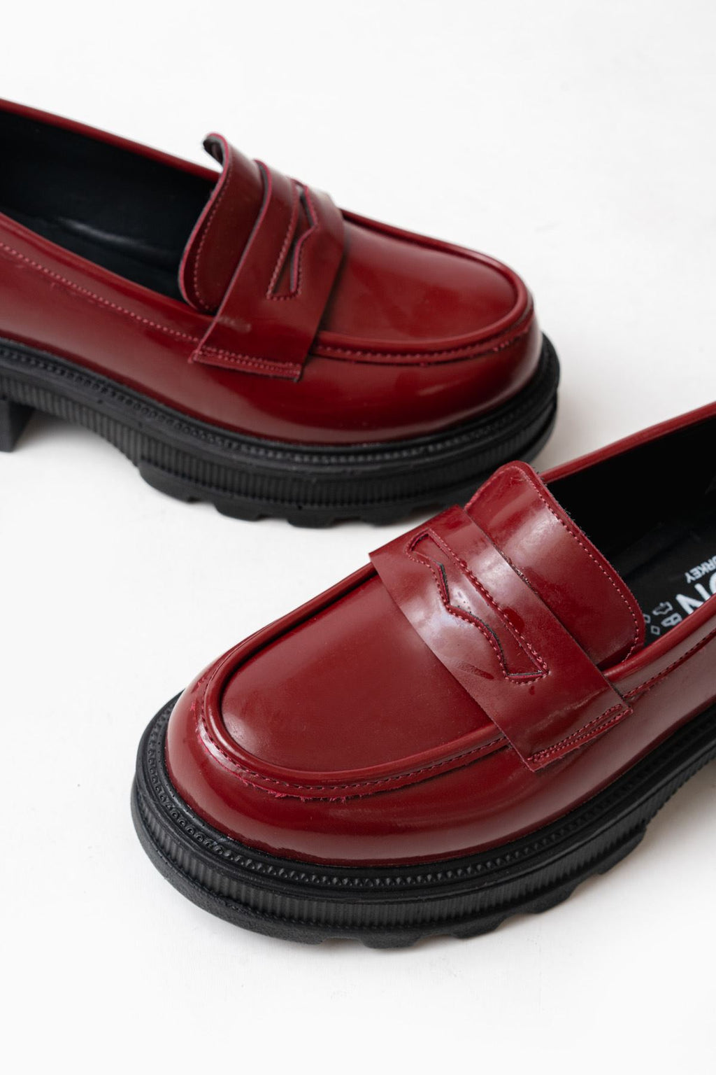 ZRİN-759 Premium Bordo Rugan Ortopedik Yüksek Tabanlı Loafer