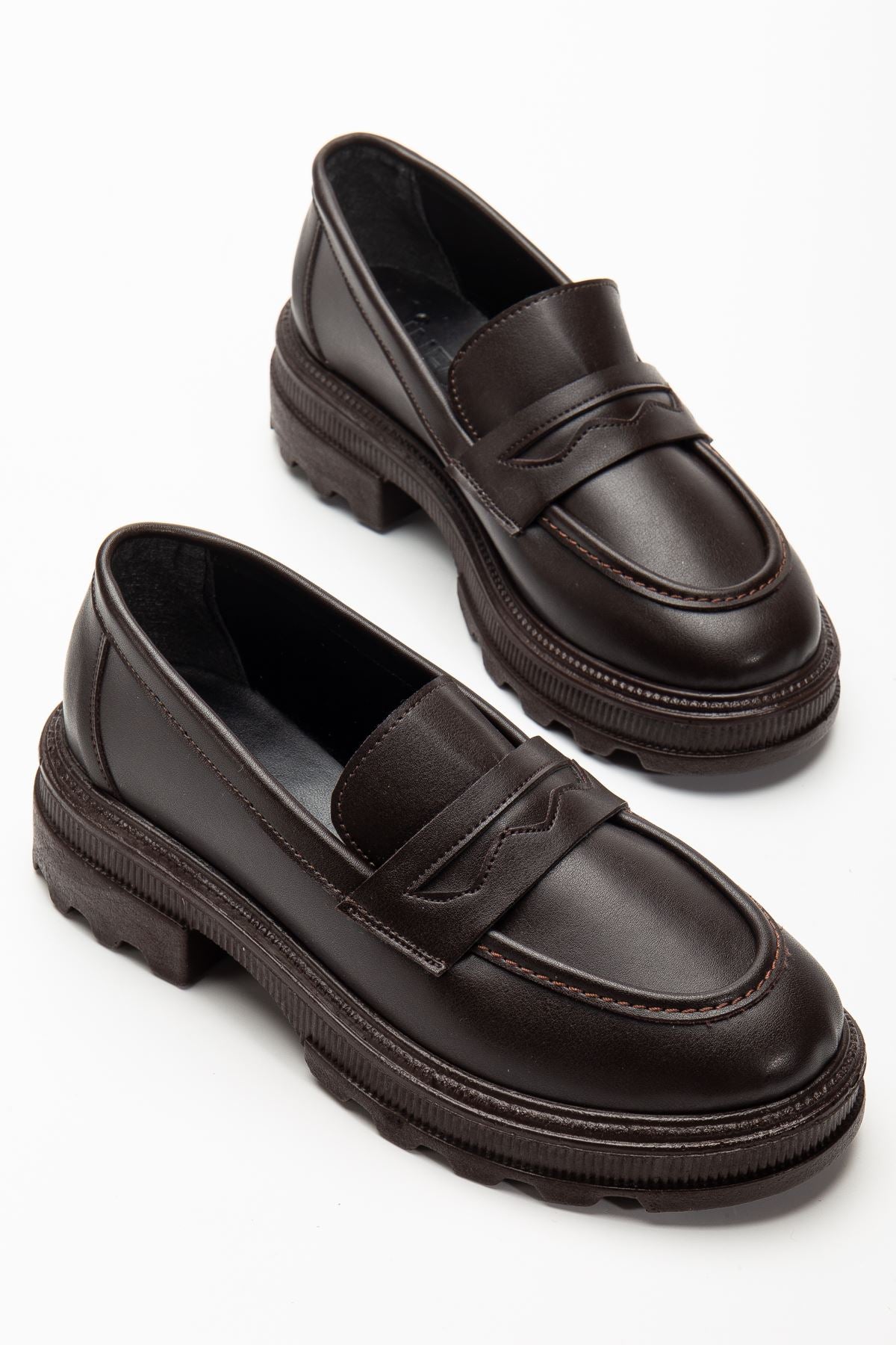 ZRİN-759 Premium Kahve Ortopedik Yüksek Tabanlı Loafer