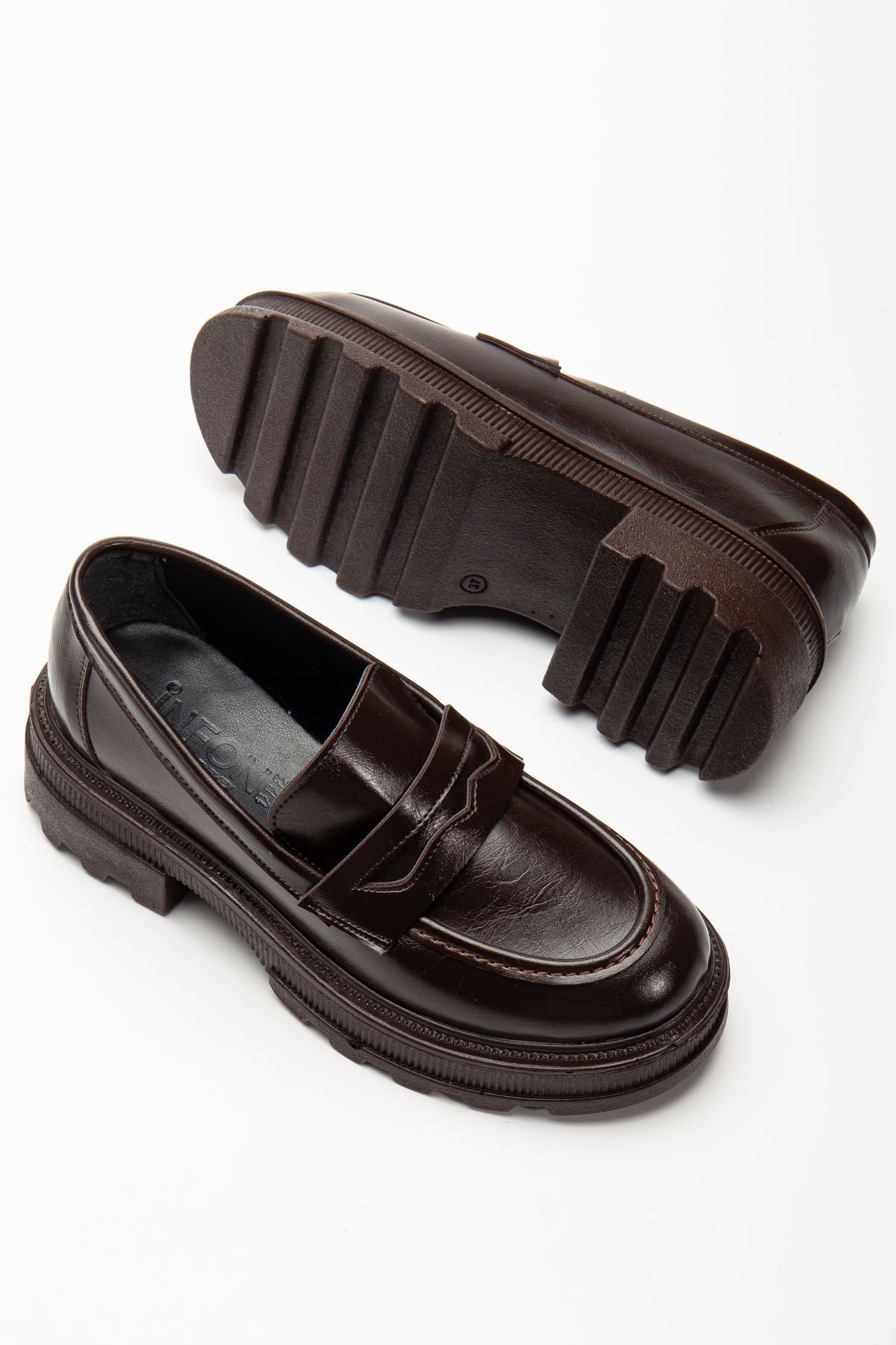 ZRİN-759 Premium Kahve Yanki Ortopedik Yüksek Tabanlı Loafer