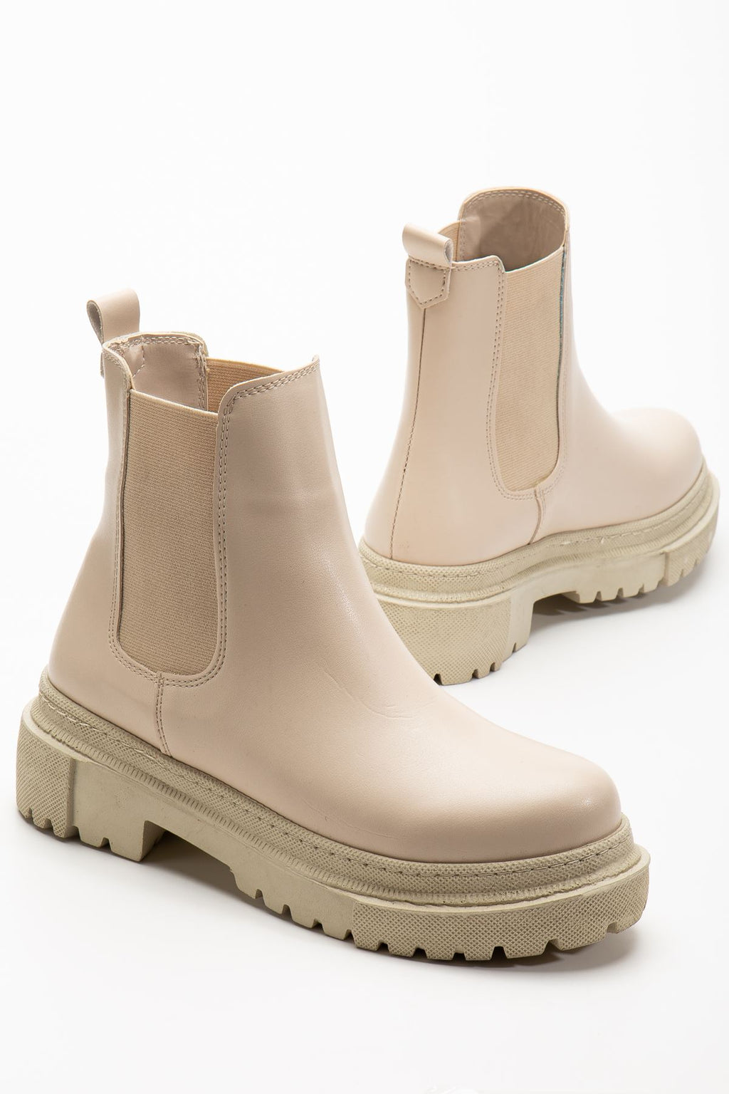 ZRİN812-2137 Premium Bej Lastikli Günlük Kadın Bot