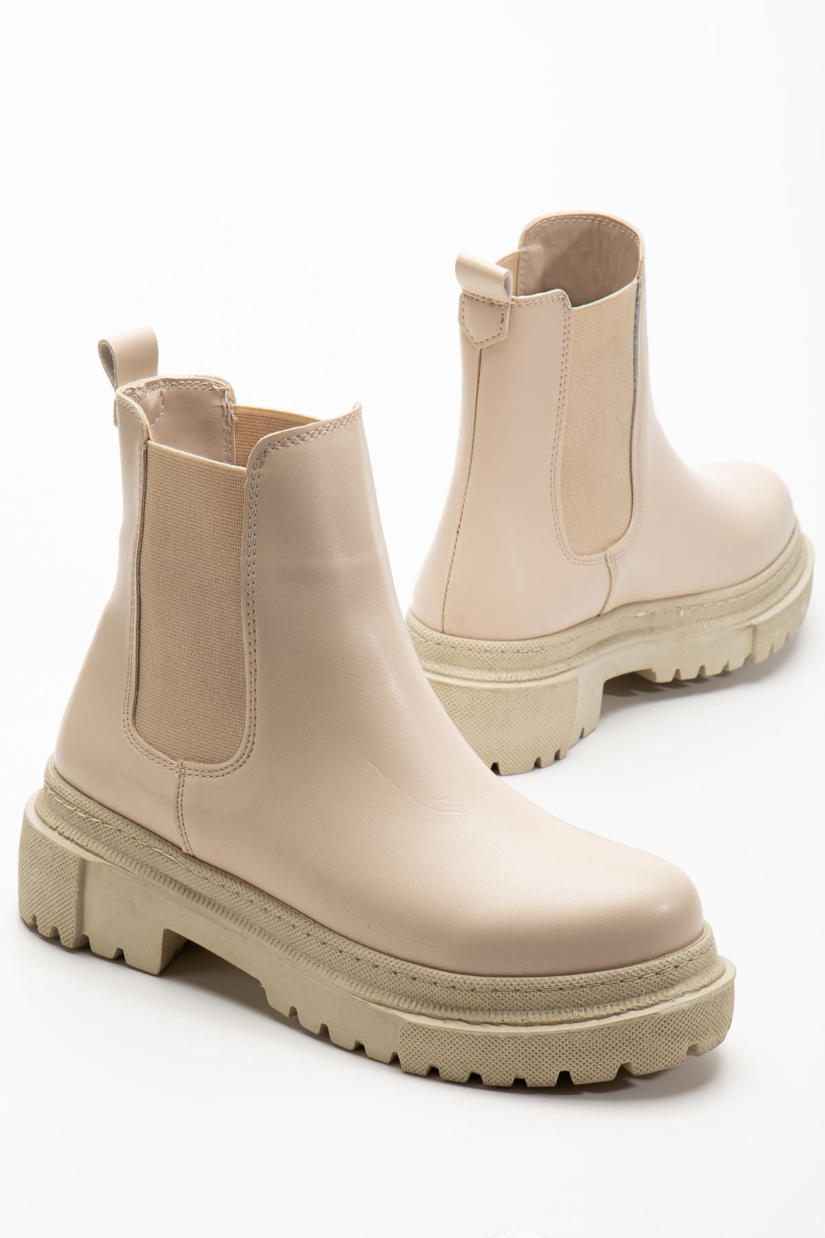 ZRİN812-2137 Premium Bej Lastikli Günlük Kadın Bot