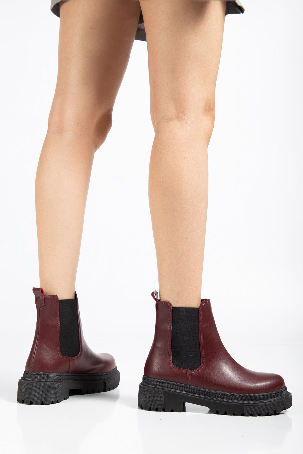 ZRİN812-2137 Premium Bordo Lastikli Günlük Kadın Bot