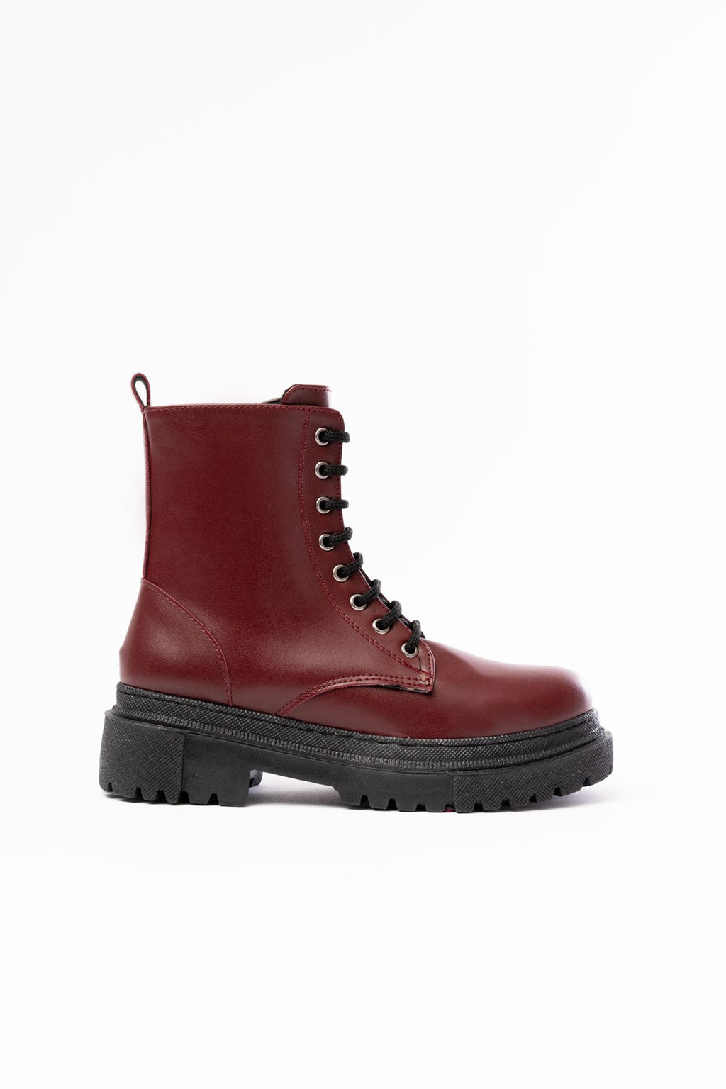 ZRİN812-356 Premium Bordo Bağcıklı Fermuarlı Günlük Kadın Bot