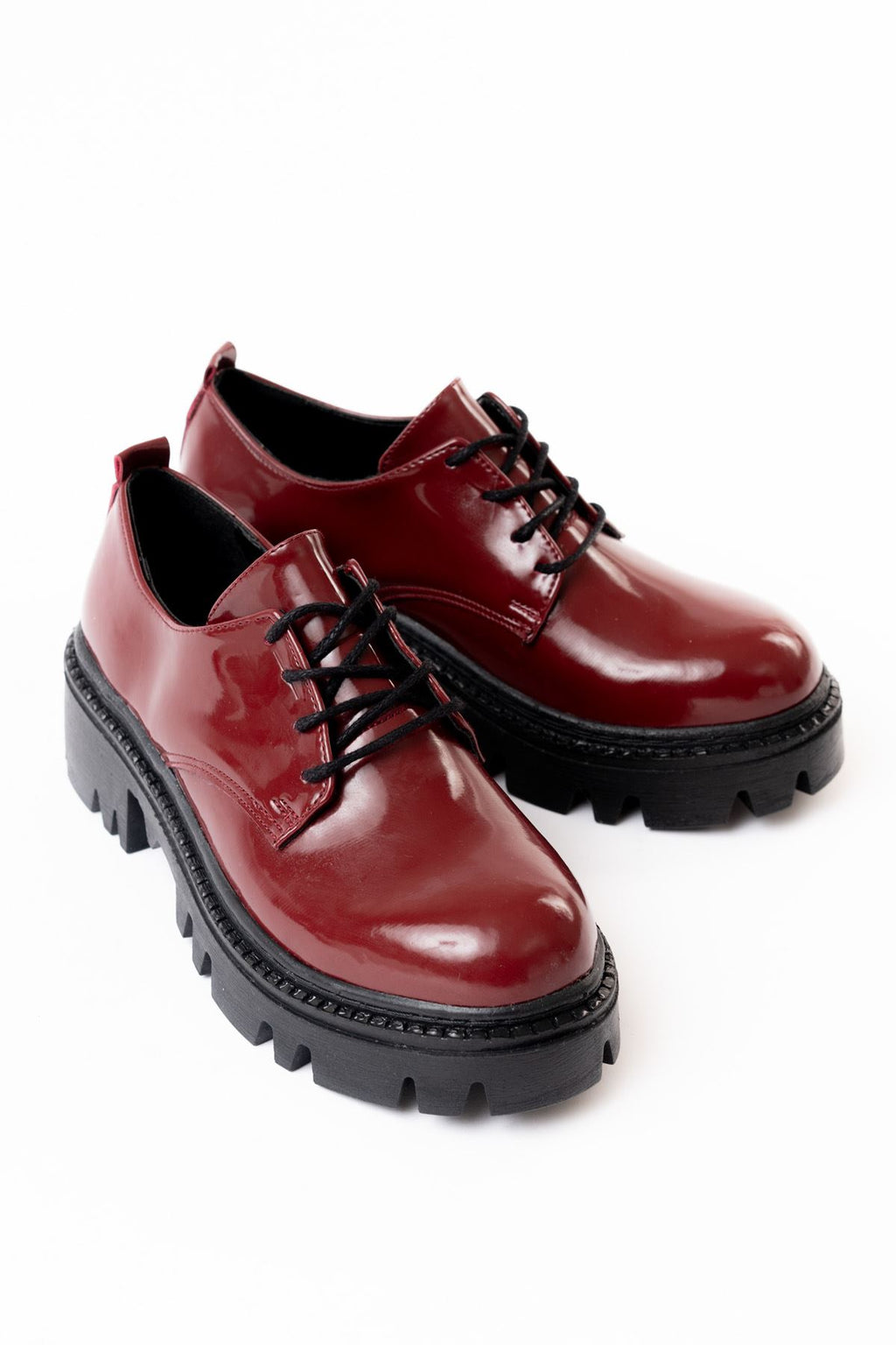 ZRİN-754 Premium Bordo Rugan Bağcıklı Ortopedik Yüksek Tabanlı Loafer