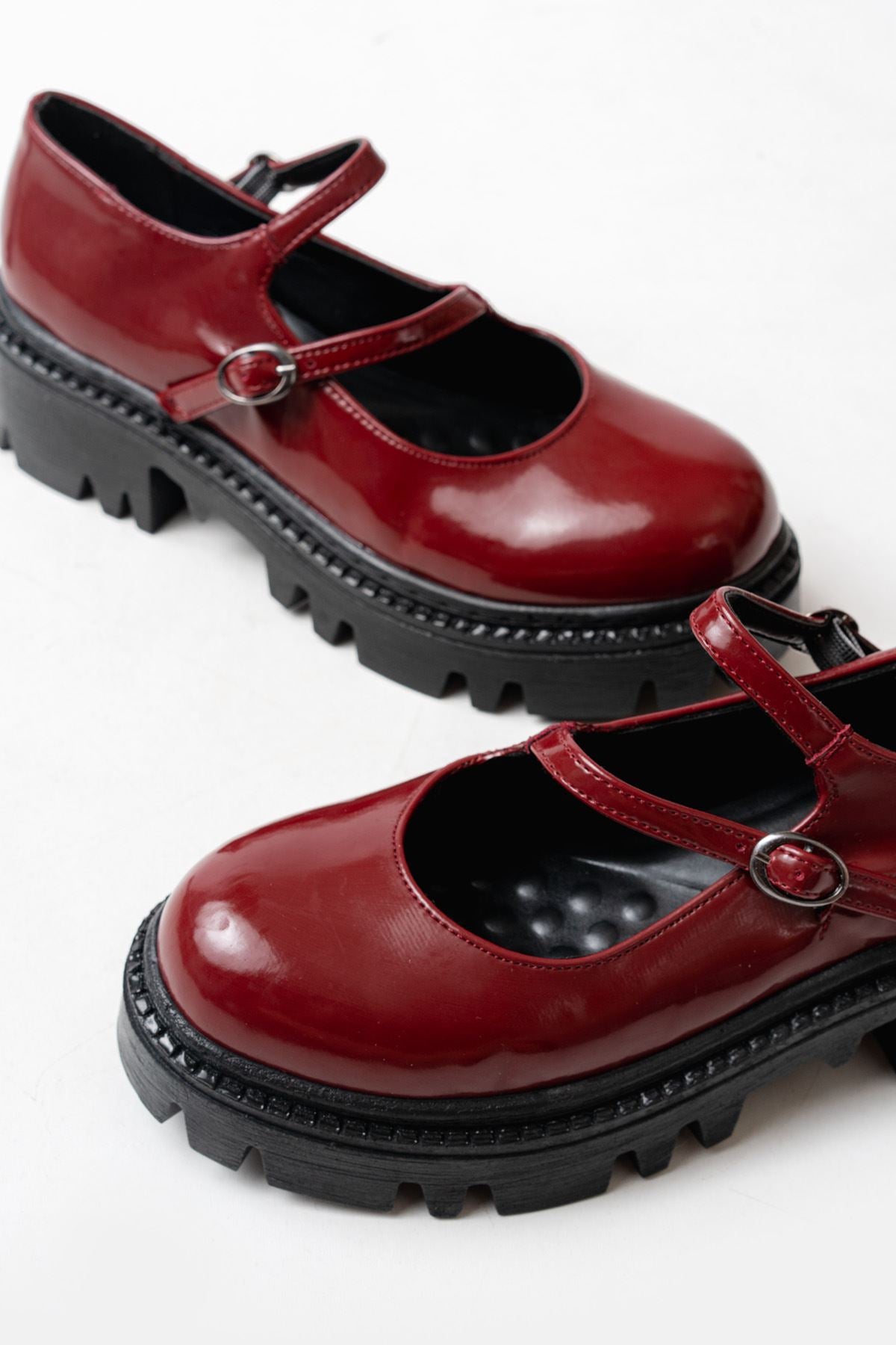 ZRİN-868-756 Premium Bordo Rugan Ortopedik Yüksek Tabanlı Loafer