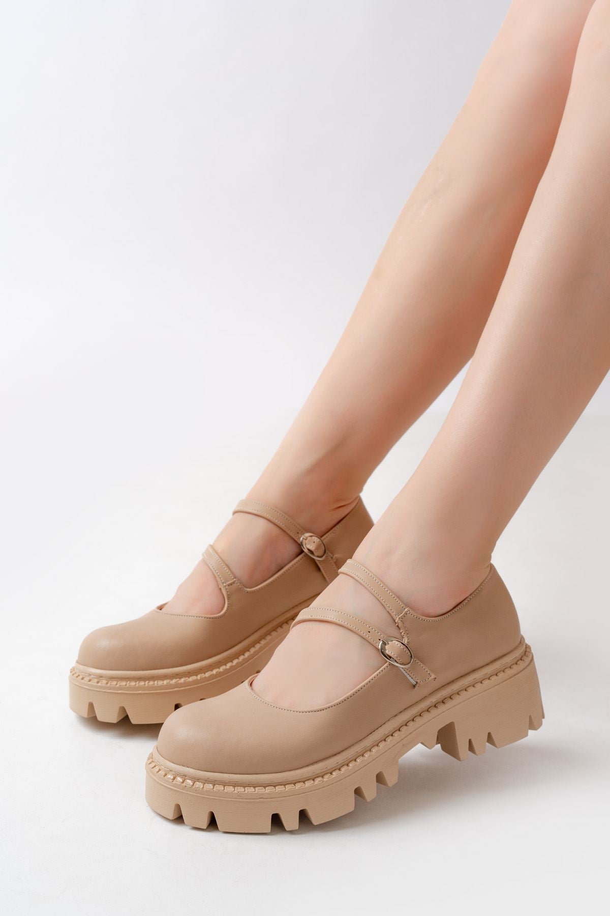ZRİN-868-756 Premium Nude Ortopedik Yüksek Tabanlı Loafer