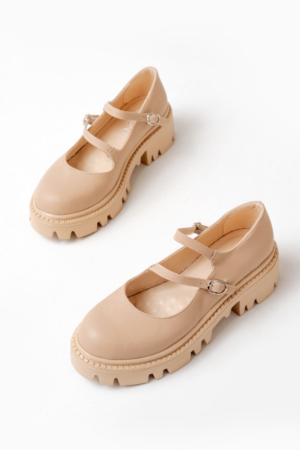 ZRİN-868-756 Premium Nude Ortopedik Yüksek Tabanlı Loafer