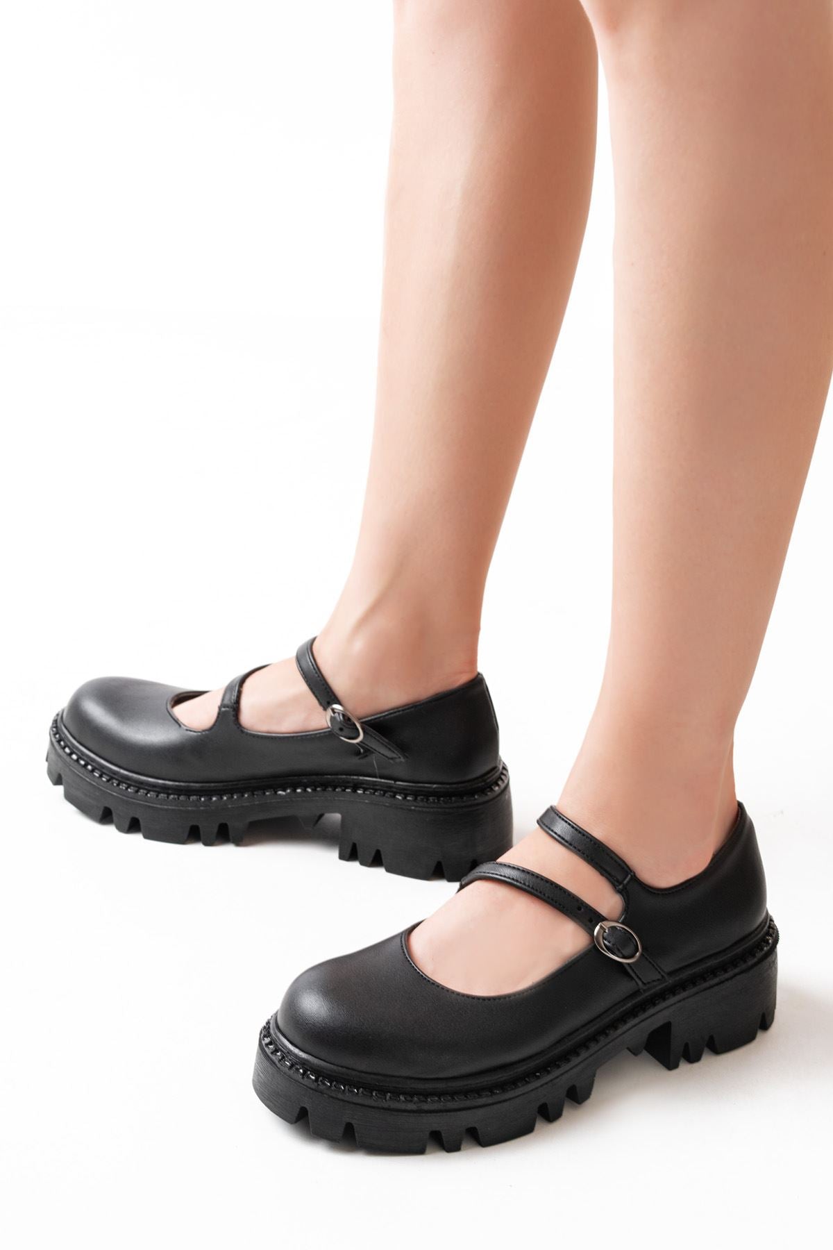 ZRİN-868-756 Premium Siyah Ortopedik Yüksek Tabanlı Loafer