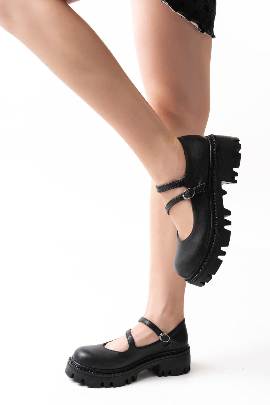 ZRİN-868-756 Premium Siyah Ortopedik Yüksek Tabanlı Loafer