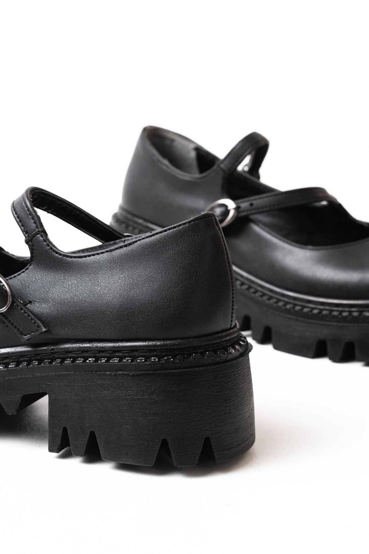 ZRİN-868-756 Premium Siyah Ortopedik Yüksek Tabanlı Loafer