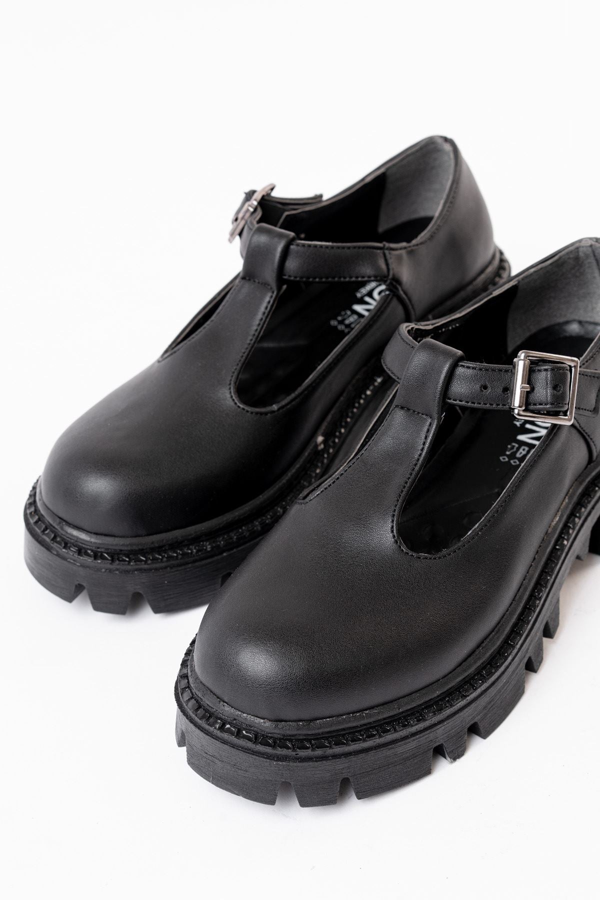 ZRİN-757 Premium Siyah Ortopedik Yüksek Tabanlı Loafer