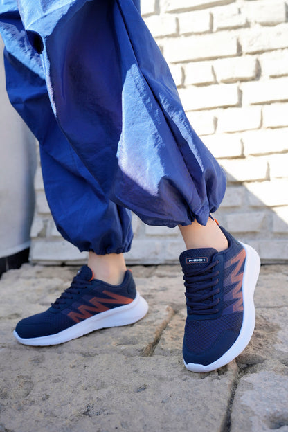 Rich003 Lace-Up Comfortable Summer Navy Blue Unisex Sneakers