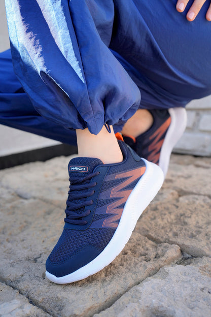 Rich003 Lace-Up Comfortable Summer Navy Blue Unisex Sneakers