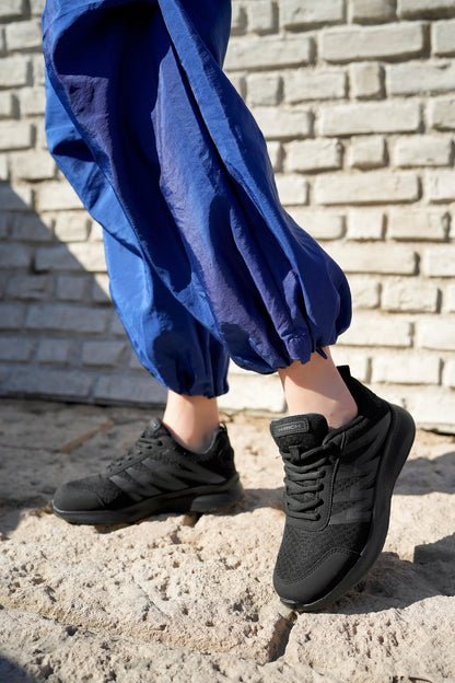 Rich003 Lace-Up Comfortable Summer Black Unisex Sneakers