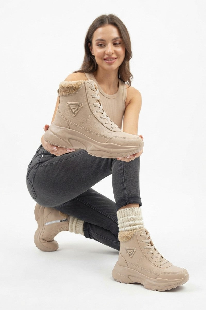 Abra Super Lightweight Orthopedic Wool-Lined Women's Sport Boots - Beige