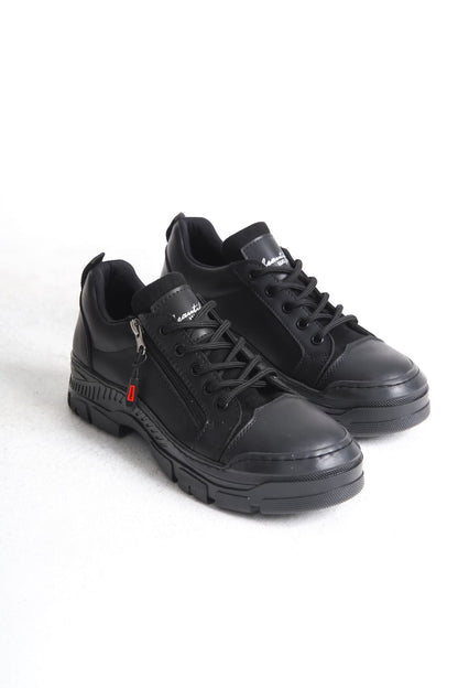 Naritha Zippered &amp; Laced Orthopedic Women's Black Sneakers