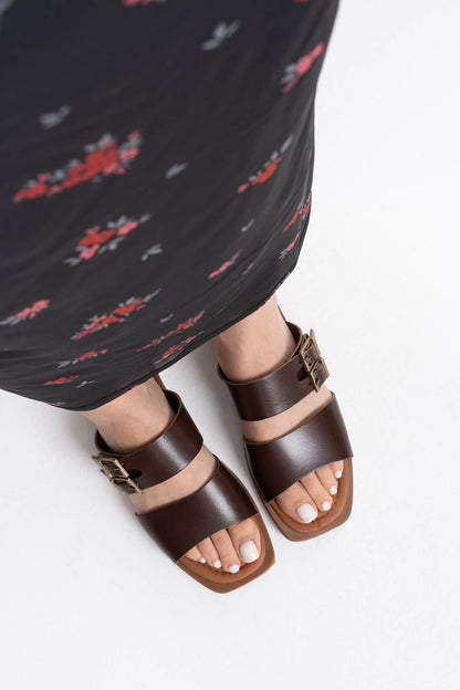 Alessi Premium Bitter Coffee Genuine Leather Slippers