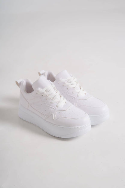 ALESSI Lace-Up Cool Women's Sneakers White Sports Shoes