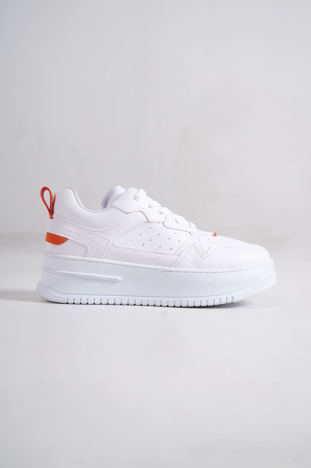 ALESSI Lace-Up Cool Women's Sneakers White Orange Sports Shoes