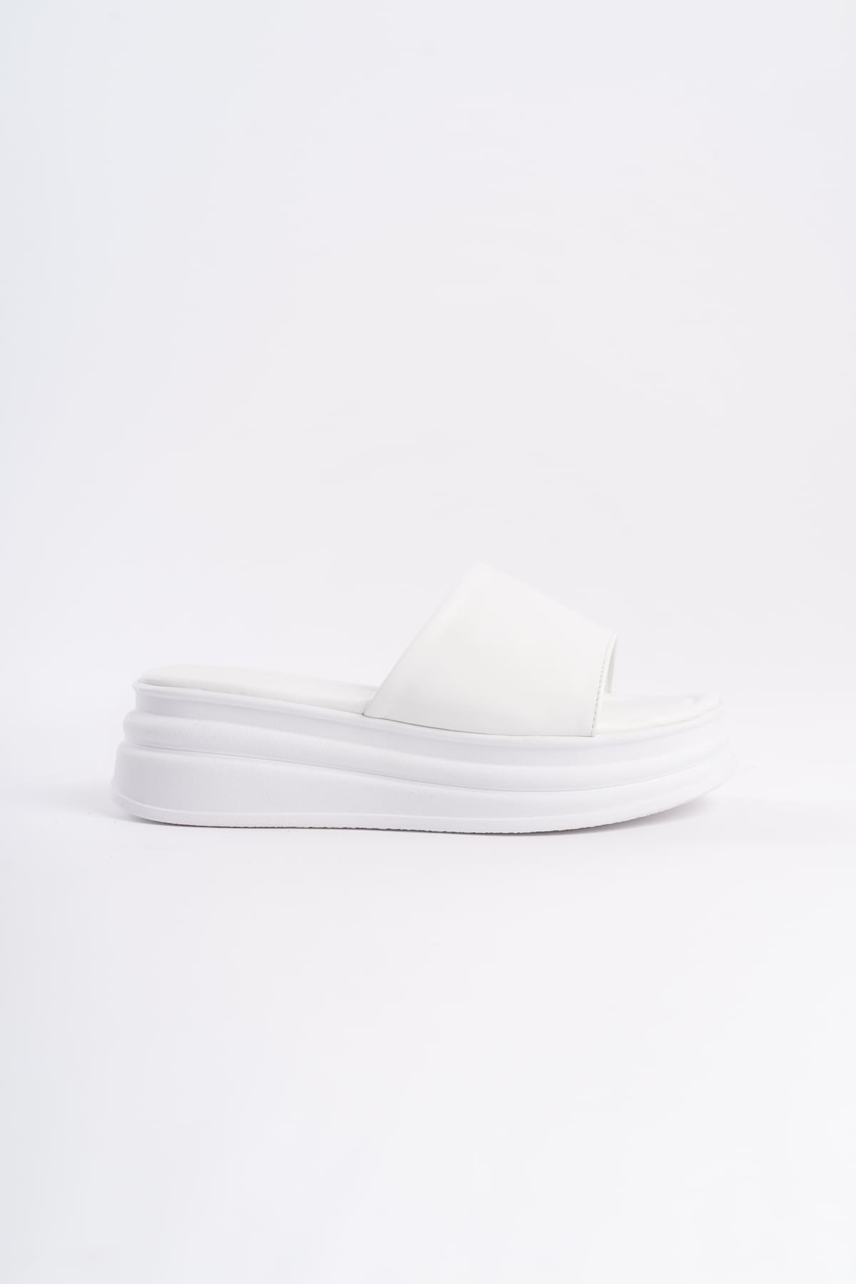 ALICEX Wedge Heel Thick and Orthopedic Sole Women's Slippers - White