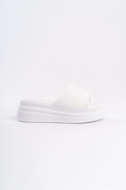 ALICEX Wedge Heel Thick and Orthopedic Sole Women's Slippers - White