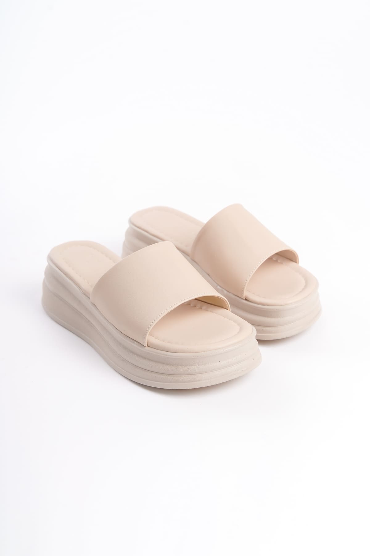 ALICEX Wedge Heel Thick and Orthopedic Sole Women's Slippers - Cream