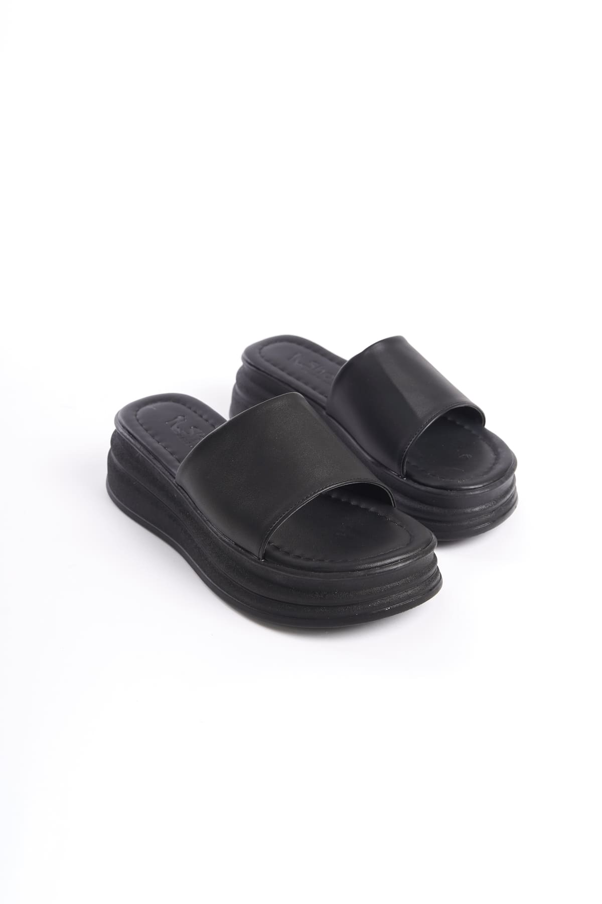 ALICEX Wedge Heel Thick and Orthopedic Sole Women's Slippers - Black