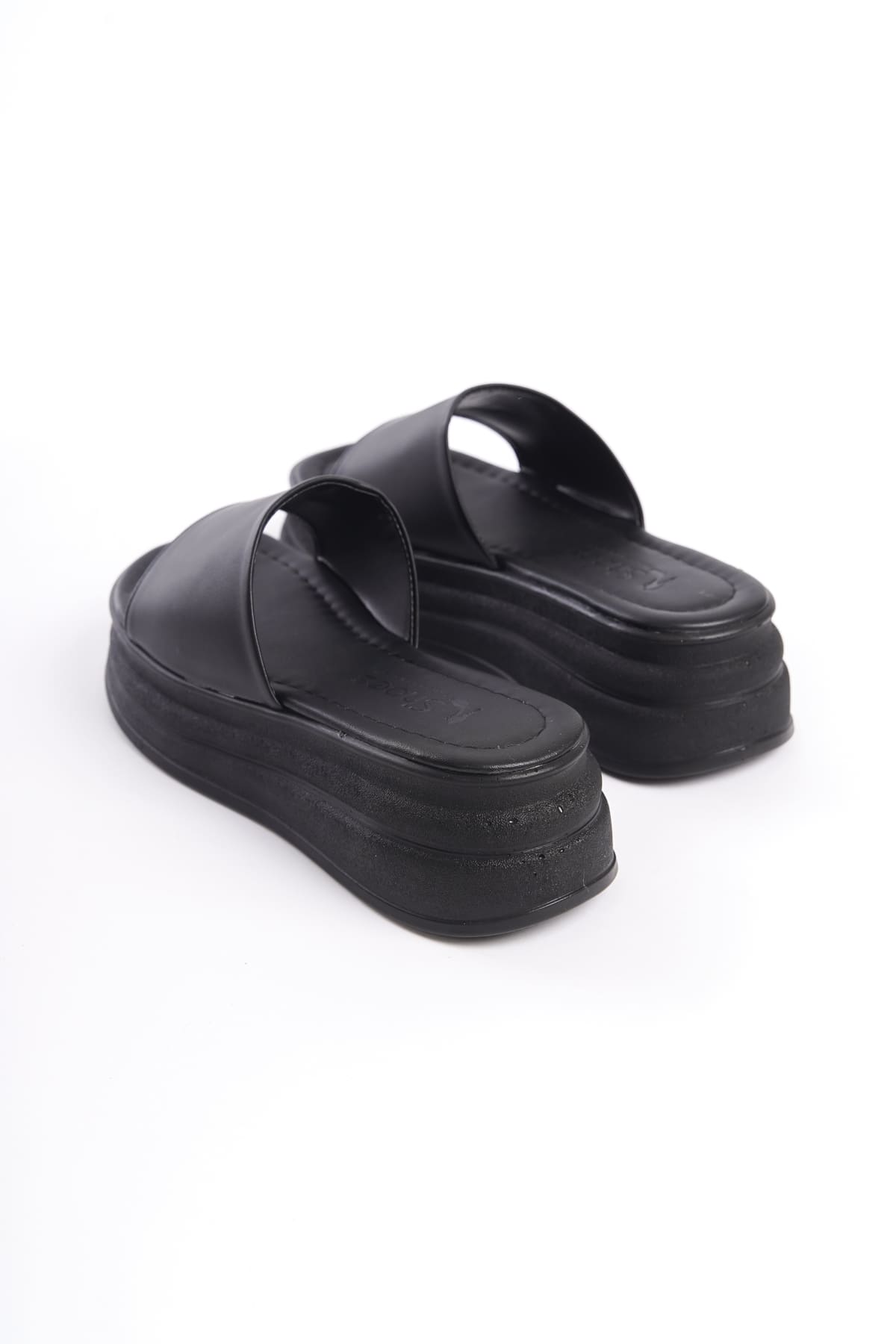 ALICEX Wedge Heel Thick and Orthopedic Sole Women's Slippers - Black
