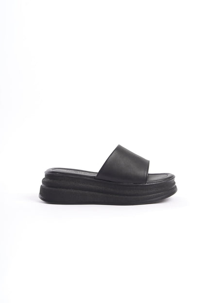 ALICEX Wedge Heel Thick and Orthopedic Sole Women's Slippers - Black