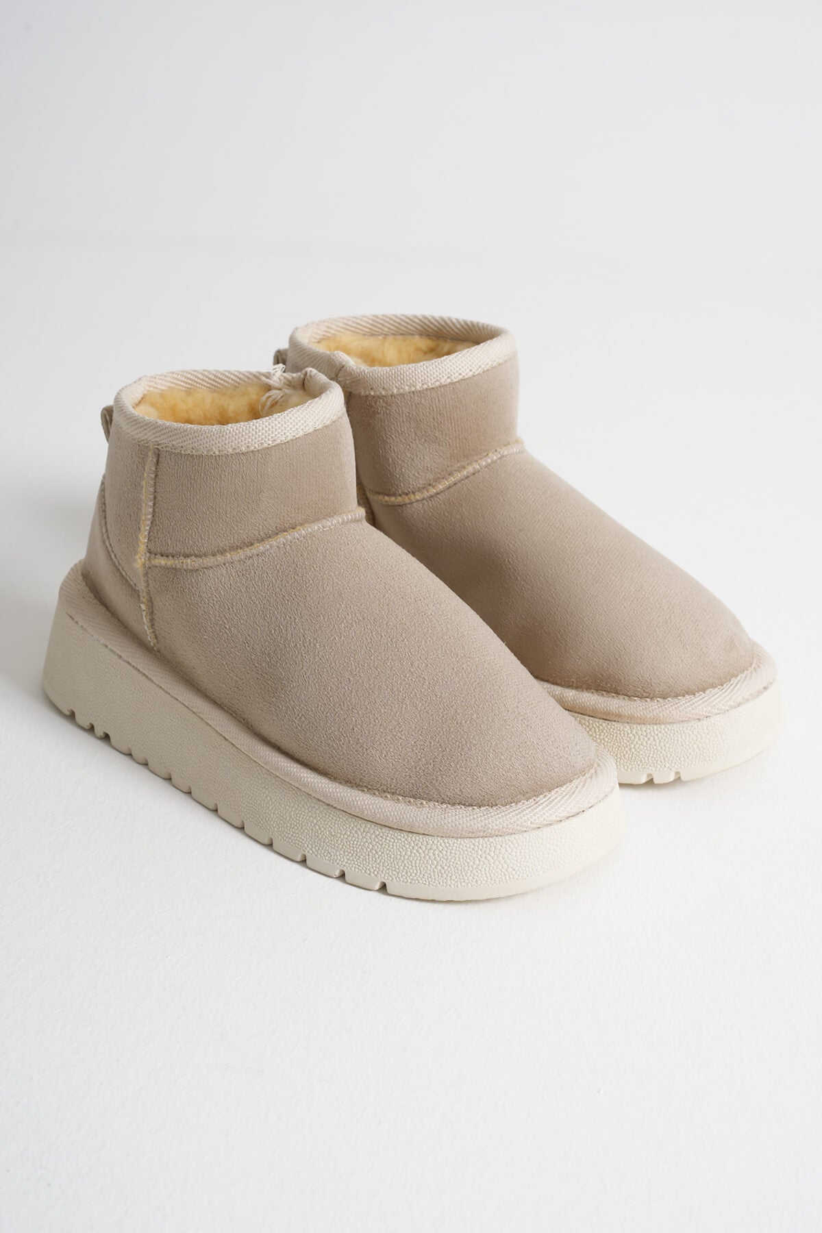 Alina Premium Women's Beige Winter Fur Boots