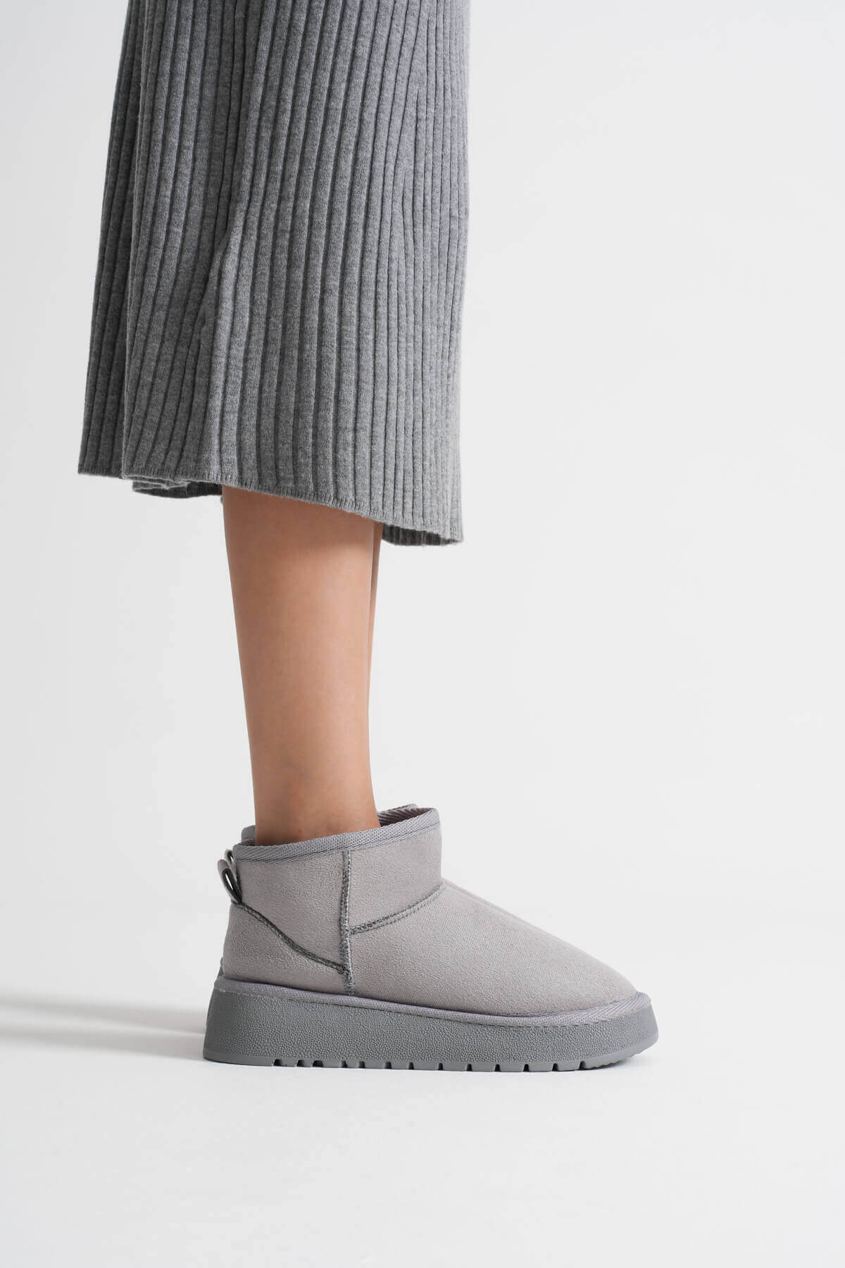 Alina Premium Women's Grey Winter Fur Boots