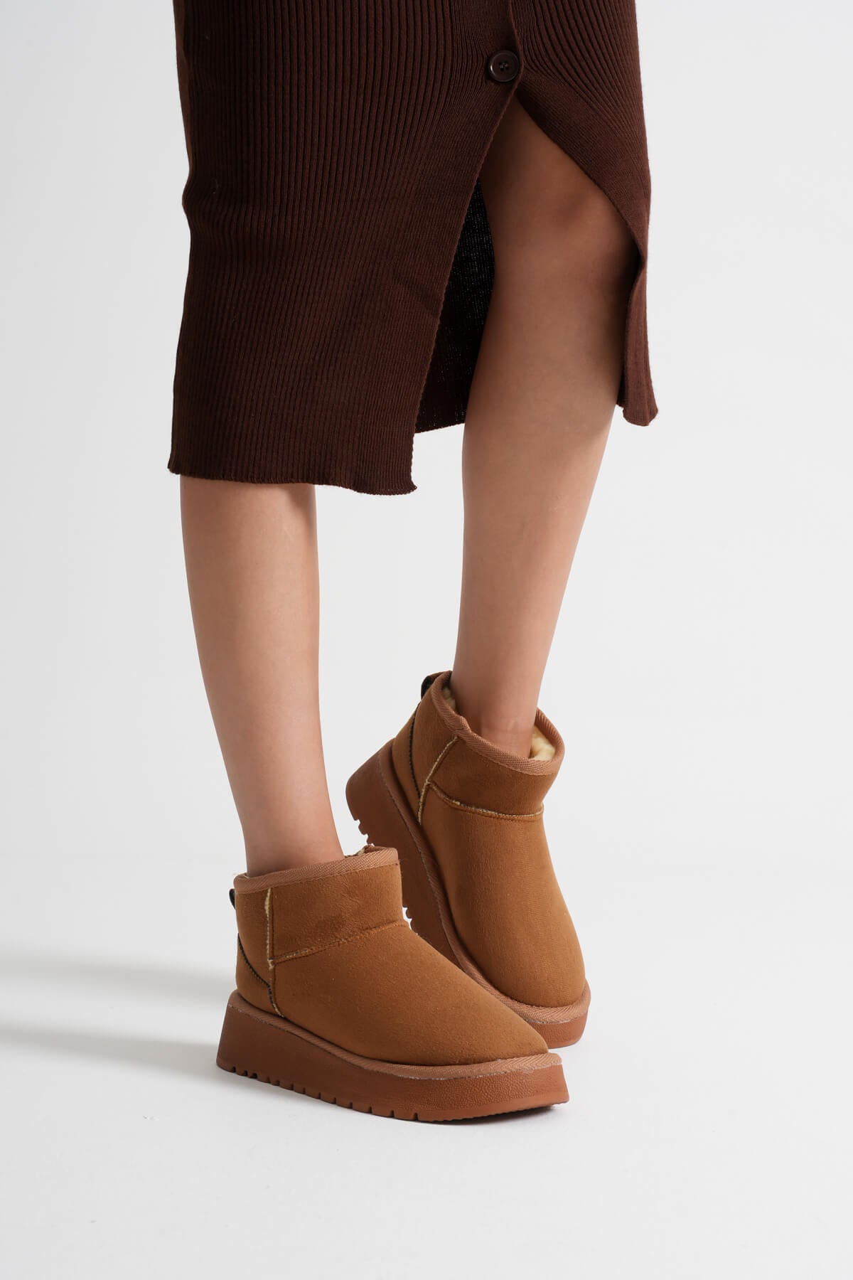 Alina Premium Women's Tan Winter Fur Boots