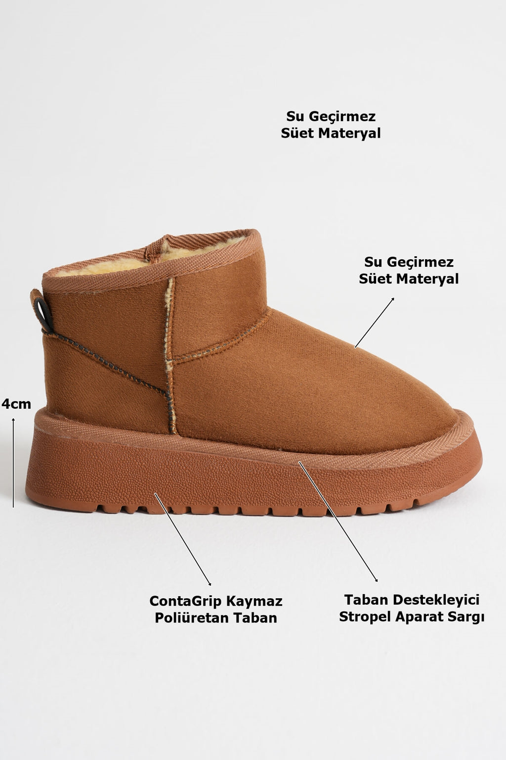 Alina Premium Women's Tan Winter Fur Boots