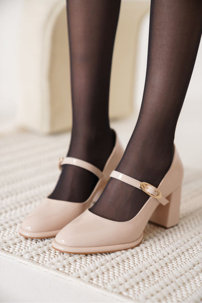 Alis Premium Beige Women's High Heel Shoes