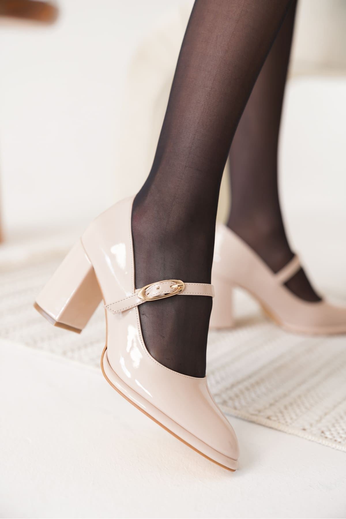 Alis Premium Beige Women's High Heel Shoes