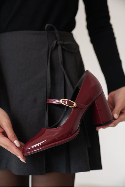 Alis Premium Burgundy Women's High Heel Shoes