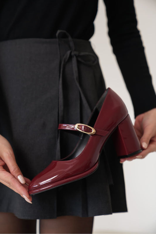 Alis Premium Burgundy Women's High Heel Shoes