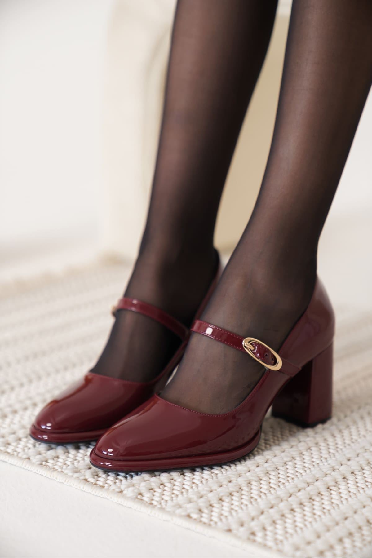 Alis Premium Burgundy Women's High Heel Shoes