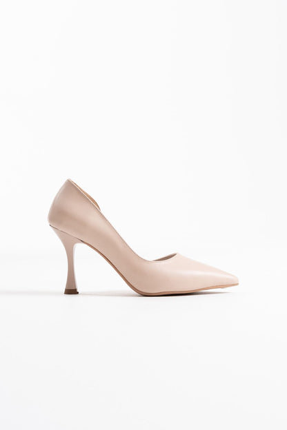 Angela Premium Women's Beige Heeled Shoes