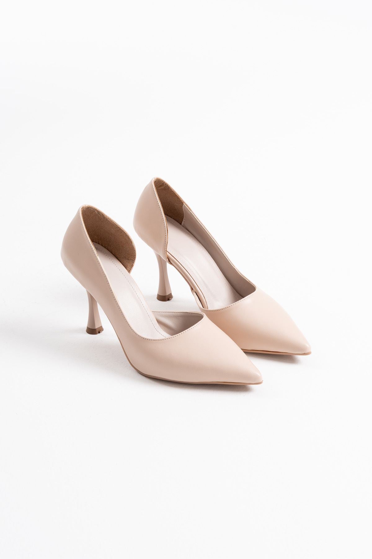 Angela Premium Women's Beige Heeled Shoes