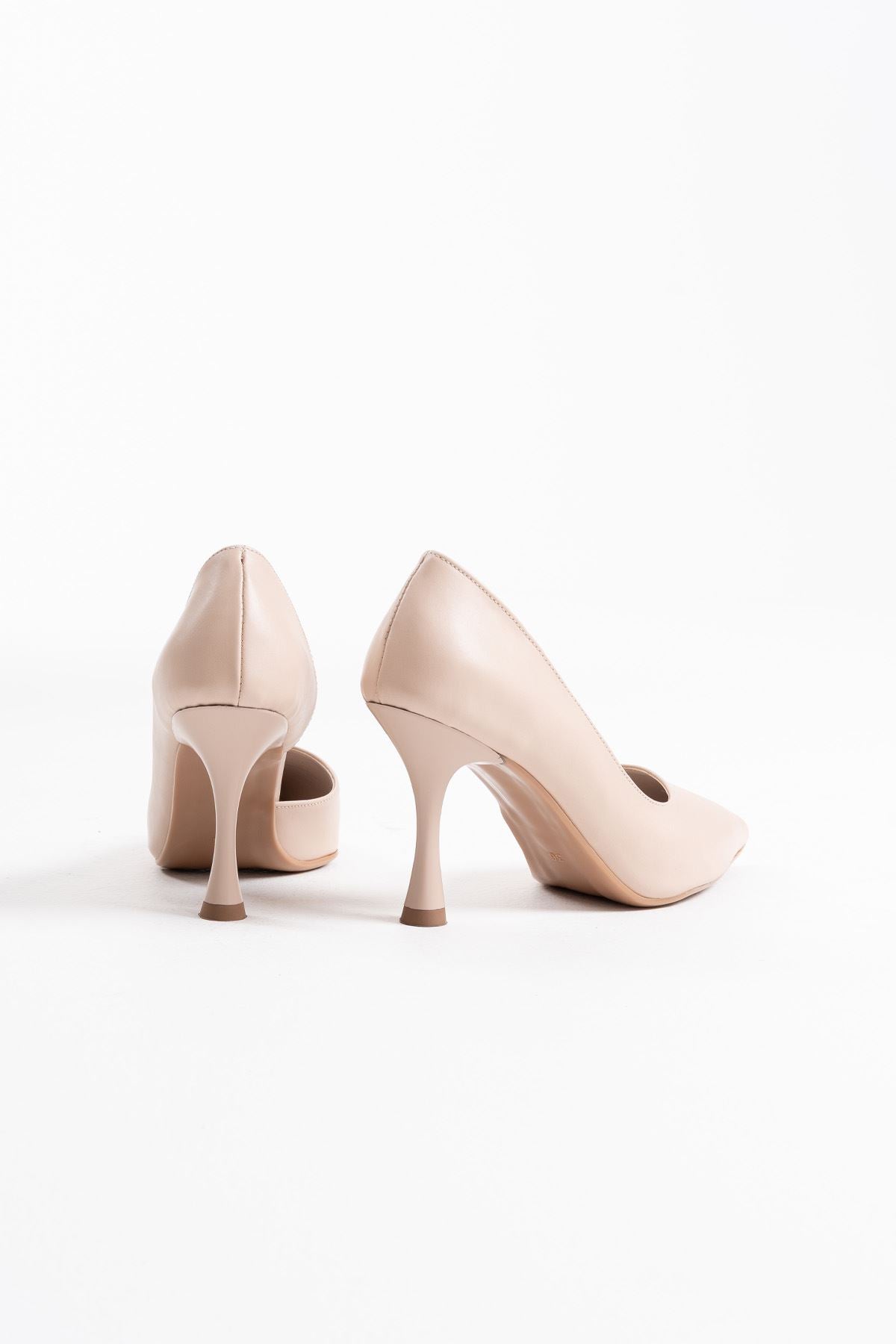Angela Premium Women's Beige Heeled Shoes