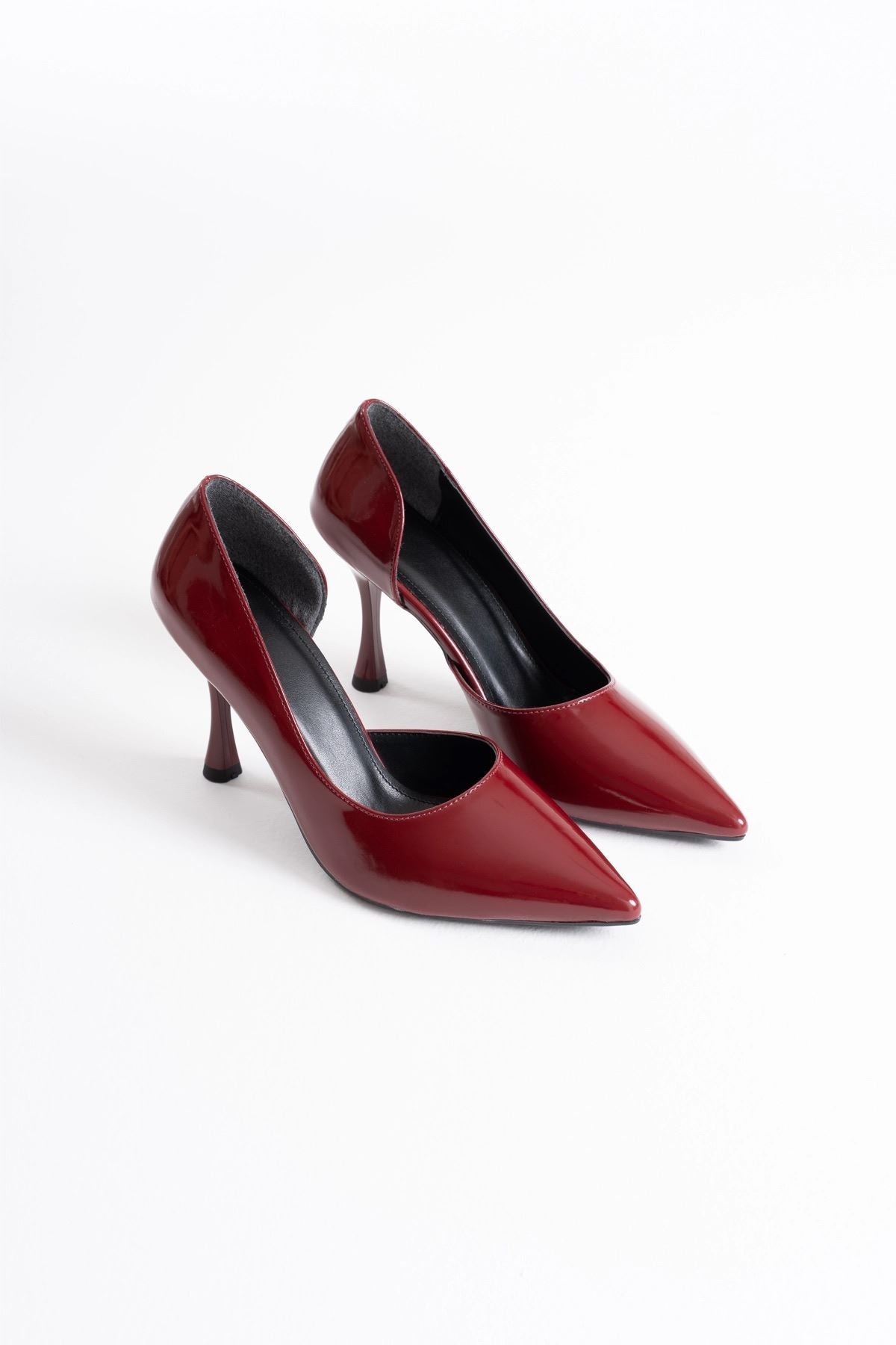 Angela Premium Women's Burgundy Patent Leather High Heels