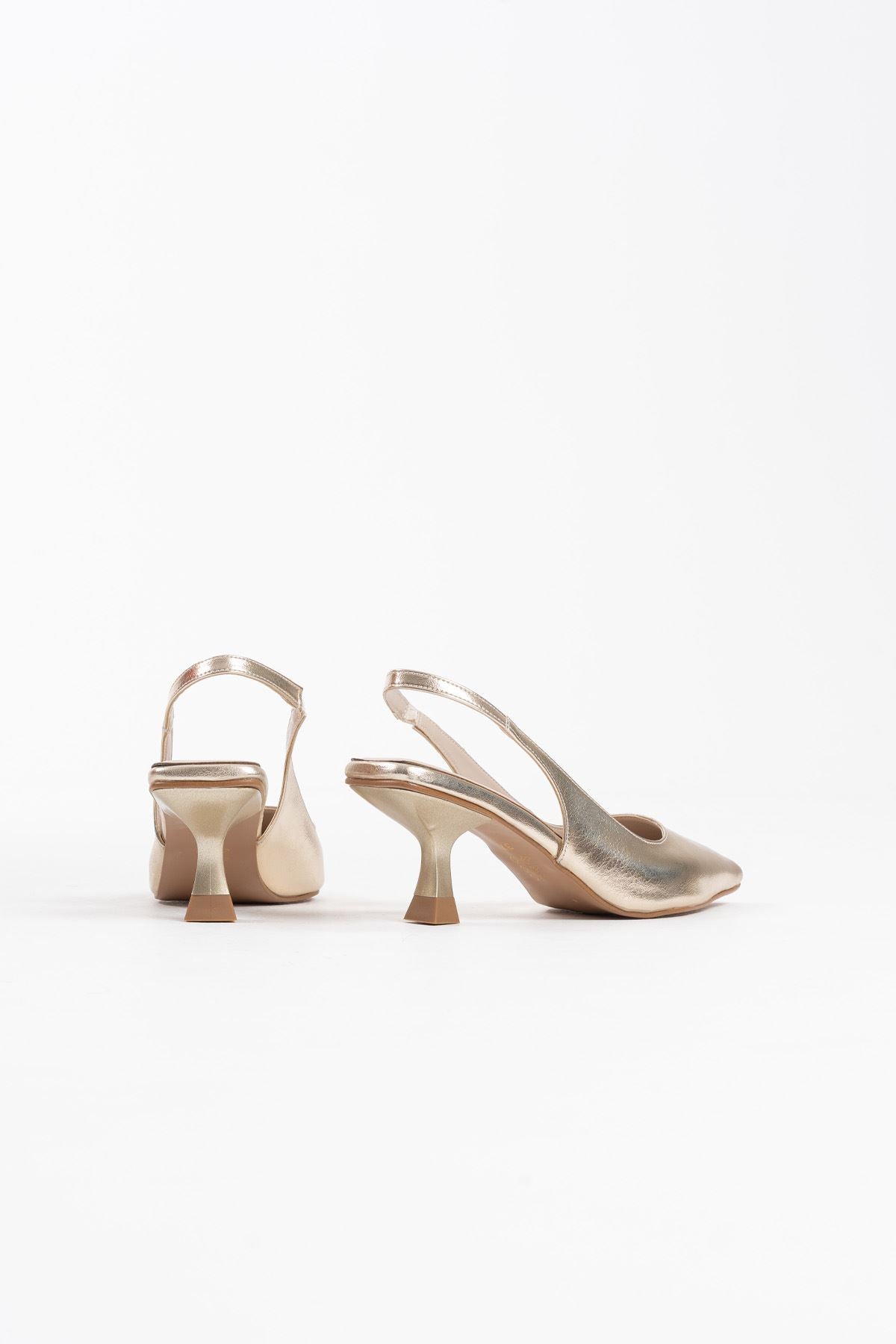 Angelica Premium Women's Gold Crinkle Patent Leather High Heels