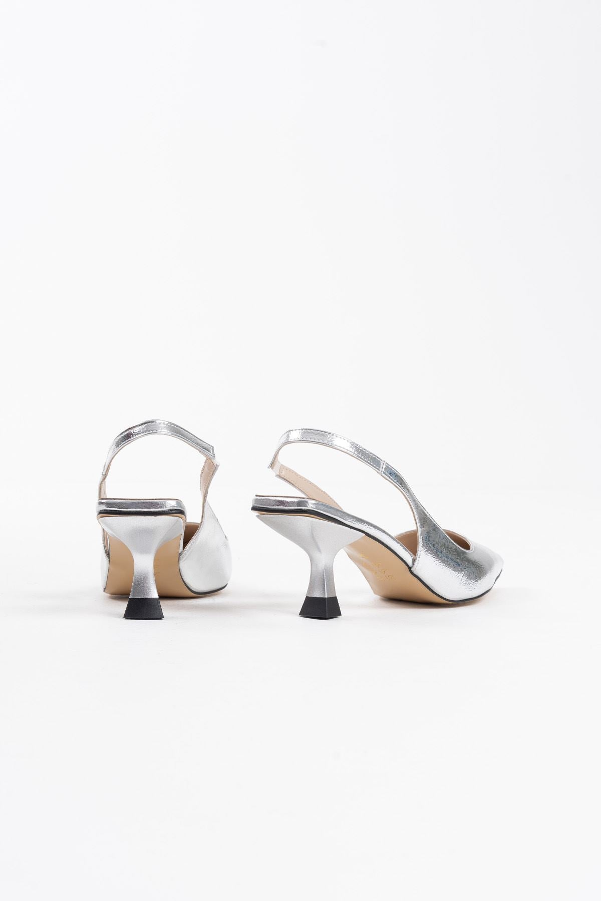 Angelica Premium Women's Silver Crinkle Patent Leather High Heels