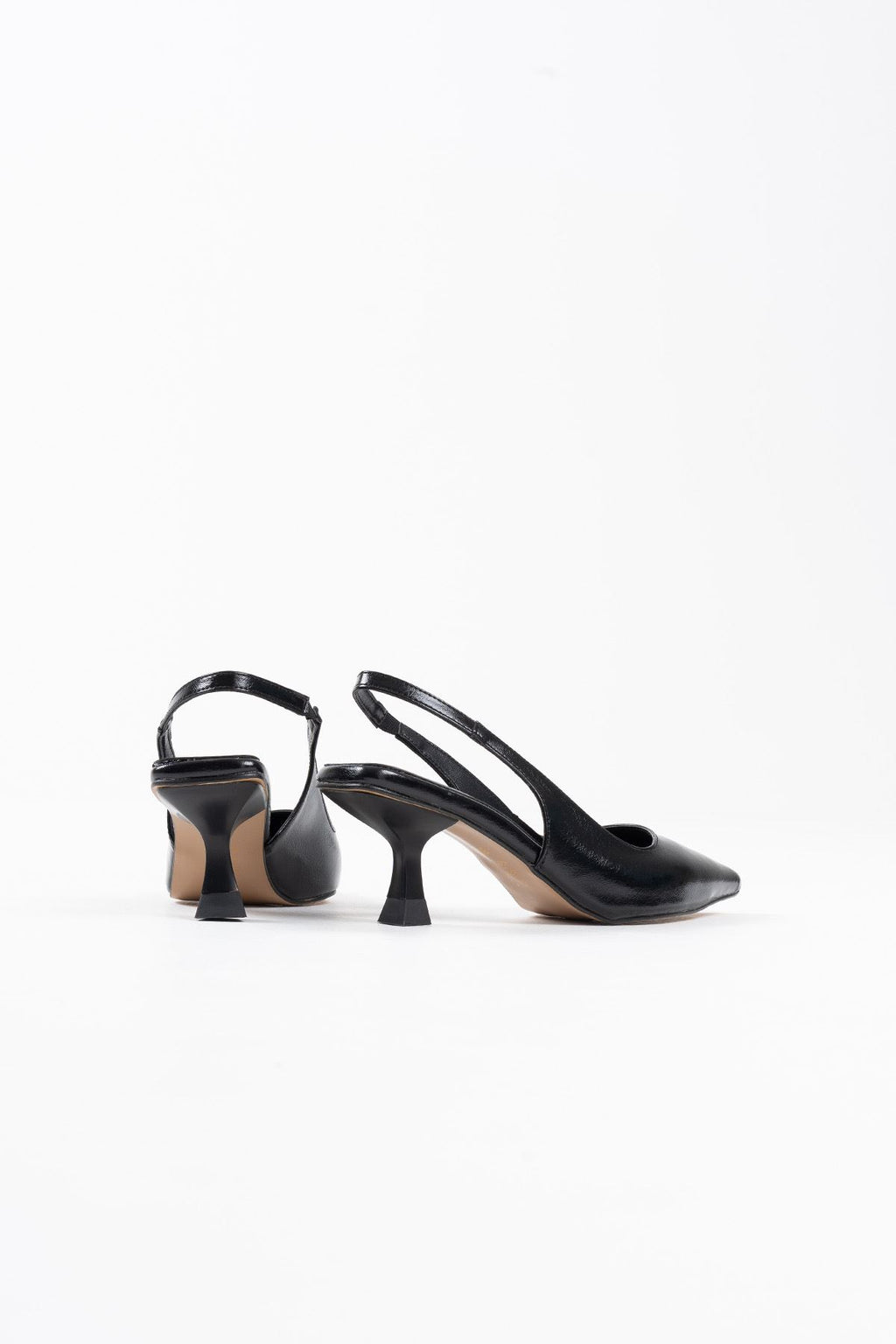 Angelica Premium Women's Black Crinkle Patent Leather High Heels