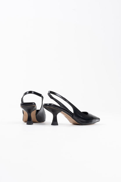 Angelica Premium Women's Black Crinkle Patent Leather High Heels