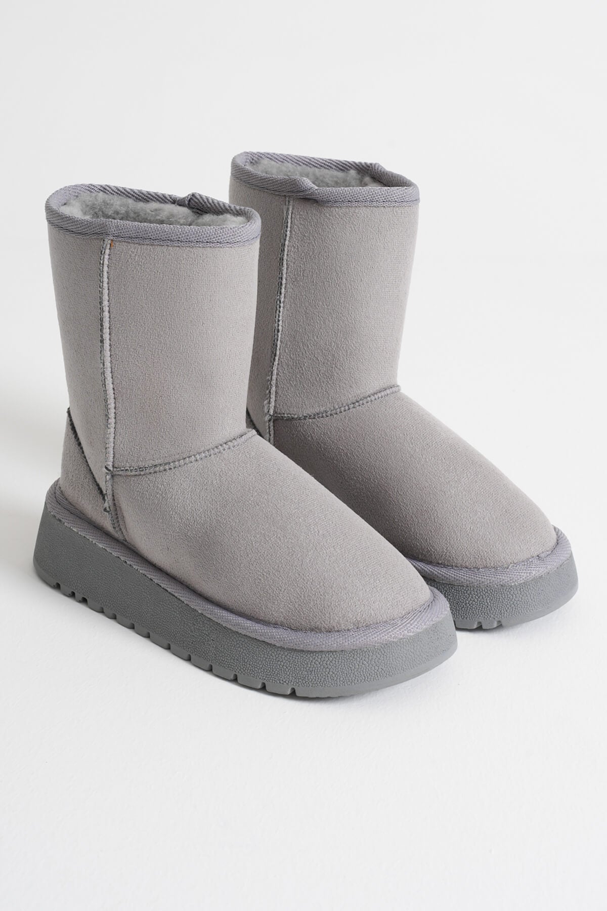Anisa Premium Women's Grey Winter Fur Long Boots