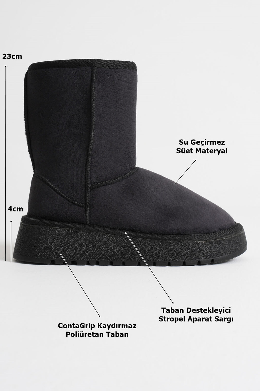 Anisa Premium Women's Black Winter Fur Long Boots