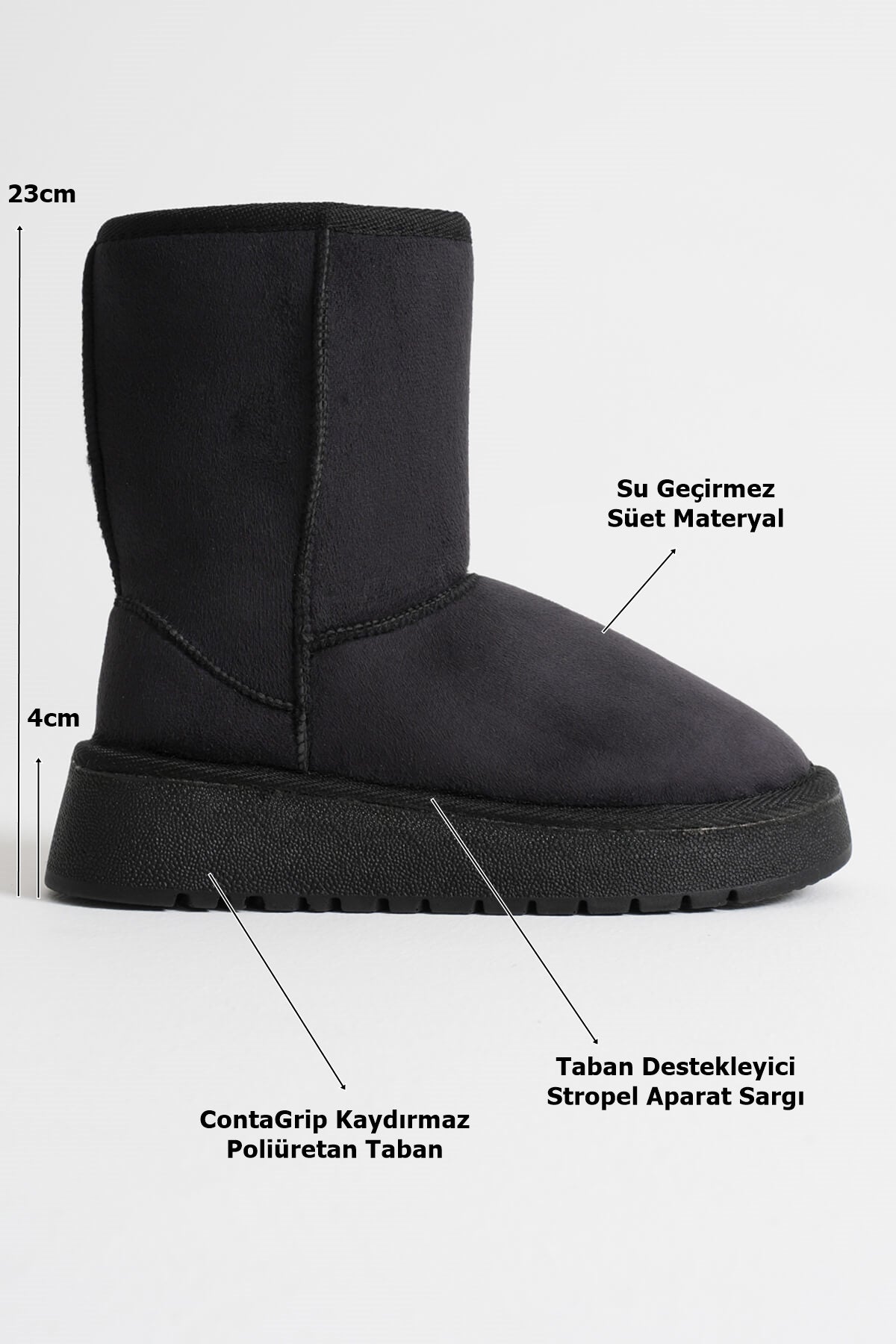 Anisa Premium Women's Black Winter Fur Long Boots
