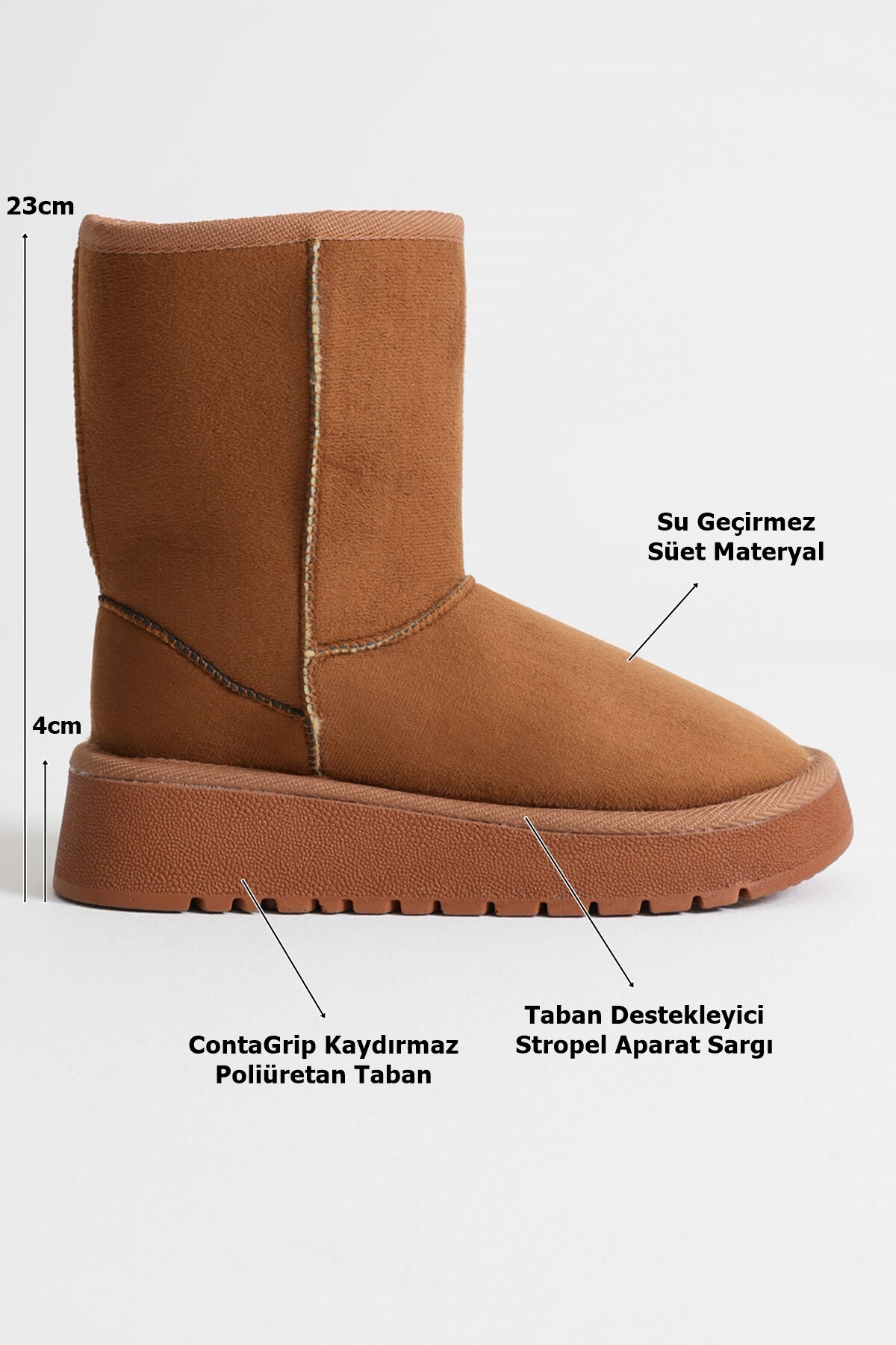 Anisa Premium Women's Tan Winter Fur Long Boots